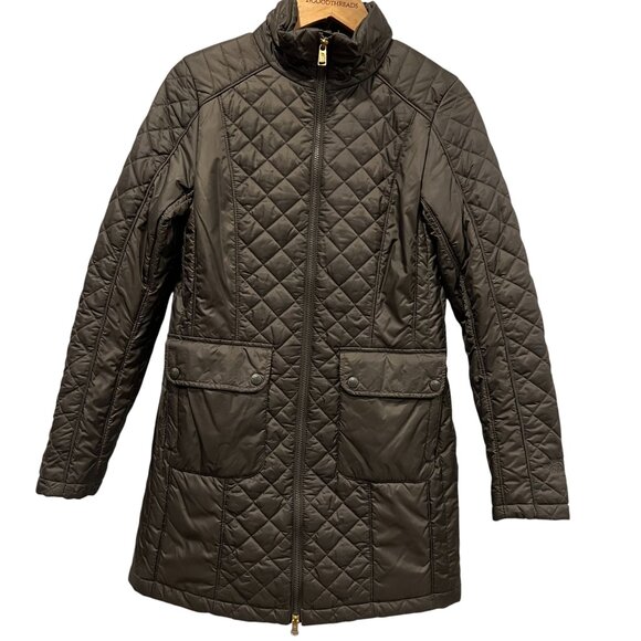 North Face Ruka Quilted Long Jacket, Olive Green, S - Picture 1 of 9